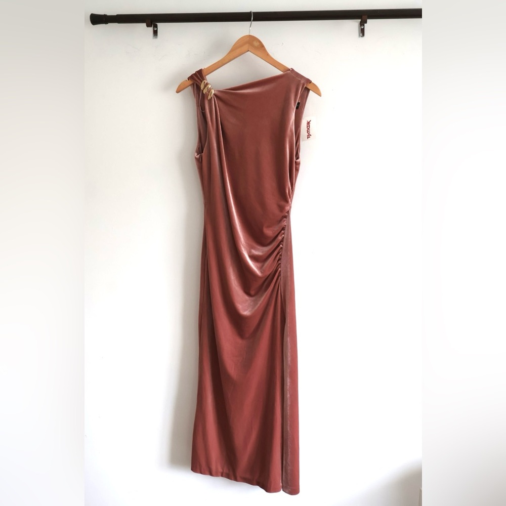 XOXO One Shoulder Rust Dress